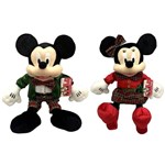 Ficha técnica e caractérísticas do produto Kit Pelúcias de Natal Grandes 46cm Disney : Mickey e Minnie