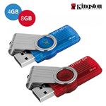 Kit 2 Pen Drive Kingston 4GB e 8GB USB 2.0 - DataTraveler 101 G2
