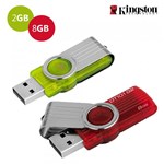 Ficha técnica e caractérísticas do produto Kit 2 Pen Drive Kingston 2GB e 8GB USB 2.0 - DataTraveler 101 G2