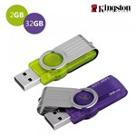 Kit 2 Pen Drive Kingston 2GB e 32GB USB 2.0 - DataTraveler 101 G2
