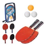 Ficha técnica e caractérísticas do produto Kit Ping Pong Tênis de Mesa com 2 Raquetes e 3 Bolinhas