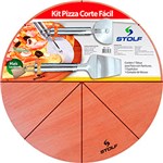 Kit Pizza Stolf Corte Fácil com Cortador e Espátula 35cm Madeira