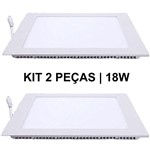 Ficha técnica e caractérísticas do produto Kit 2 Plafon 18W Luminárias LED Painel Embutir QUADRADO Branco Frio SLIM