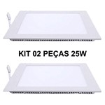 Ficha técnica e caractérísticas do produto Kit 2 Plafon 25w Luminária LED Painel Embutir QUADRADO Branco Frio BRIWAX 6500K