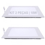 Ficha técnica e caractérísticas do produto Kit 2 Plafon 18w Luminária Embutir LED Quadrado Spot Slim - Briwax