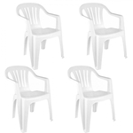 Ficha técnica e caractérísticas do produto Kit Poltrona Cadeira Bela Vista em Plástico Suporta Até 182 Kg 4 Unidades
