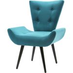 Ficha técnica e caractérísticas do produto Kit 2 Poltrona Decorativa Emilia Suede Azul Turquesa - Leali