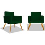 Ficha técnica e caractérísticas do produto Kit 2 Poltronas Cadeiras Decorativa Beatriz Sala Quarto Escritório Recepção Suede Verde Musgo - AM DECOR