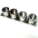 Ficha técnica e caractérísticas do produto Kit Porta Temperos e Condimentos em Aço Inox Magnetico Metalizado 4 Pçs