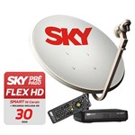 Ficha técnica e caractérísticas do produto Kit Pré-Pago: Antena Sky 60 Cm + Recarga Smart 103 Canais por 30 Dias