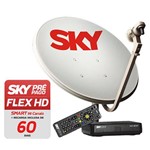 Ficha técnica e caractérísticas do produto Kit Pré-Pago: Antena Sky 60 Cm + Recarga Smart 103 Canais por 60 Dias