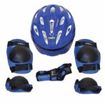 Ficha técnica e caractérísticas do produto Kit Proteção para Skate Bel Joelheira Capacete Azul