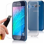 Ficha técnica e caractérísticas do produto Kit Proteção Samsung Galaxy J3 Capa em Tpu e Película de Vidro Temperado