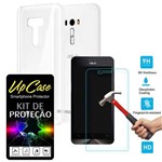 Ficha técnica e caractérísticas do produto Kit Protecao Smartphone Asus Zenfone Selfie Zd551kl= Pelicula de Vidro e Capa Tpu Transparente - Upc