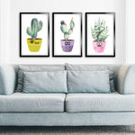 Ficha técnica e caractérísticas do produto Kit 3 Quadros Decorativos Cactus Love
