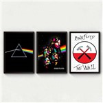 Ficha técnica e caractérísticas do produto Kit 3 Quadros Pink Floyd