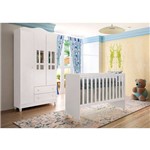 Ficha técnica e caractérísticas do produto Kit Quarto de Bebê Ariel Branco Brilho com Berço-guarda-roupas 3 Portas Carolina Baby