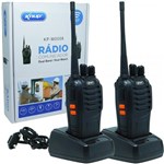 Kit 2 Rádios Comunicador HT Walk Talk UHF 16 Canais Profissional Knup KP-M0008 Preto Bivolt