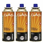 Kit Refil de Gas Campgas para Fogareiros e Macaricos Nautika 3 Unidades