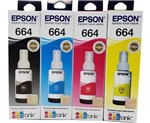 Ficha técnica e caractérísticas do produto Kit Refil de Tinta Impressora Epson L380 Original Ecotank 664 - Todas as Cores 4 X 70ml