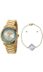Ficha técnica e caractérísticas do produto Kit Relógio Allora Feminino Dourado Azulejos AL2035EYZK4K