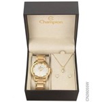 Ficha técnica e caractérísticas do produto Kit Relógio Champion Dourado Feminino Cn26055w + Brincos e Colar