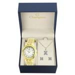 Ficha técnica e caractérísticas do produto Kit Relógio Champion Feminino Números Romanos - Ch22957w
