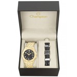 Ficha técnica e caractérísticas do produto Kit Relógio Champion Masculino Dourada - CA31417X