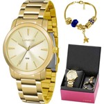 Ficha técnica e caractérísticas do produto Kit Relógio Feminino Dourado Lince com Pulseira LRG4506L KU5