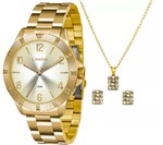 Ficha técnica e caractérísticas do produto Kit Relógio Feminino Lince Lrg4367l K186 Dourado Orient