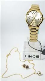 Ficha técnica e caractérísticas do produto Kit Relógio Lince Feminino Lrgh074L Ku43 (Dourado)