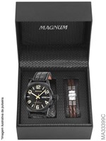 Ficha técnica e caractérísticas do produto Kit Relógio Masculino Magnum Ma33399C em Couro