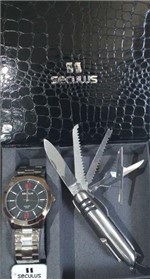 Ficha técnica e caractérísticas do produto Kit Relógio Seculus Masculino com Canivete 28922gosvna1