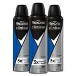 Ficha técnica e caractérísticas do produto Kit Rexona Desodorante Masculino Clinical Aerosol 150ml 3 Unidades
