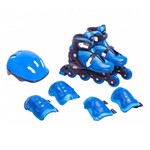 Ficha técnica e caractérísticas do produto Kit Roller Radical 4 Itens Azul Bel Sports