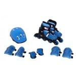 Ficha técnica e caractérísticas do produto Kit Rollers Patins Radical Ajustável Azul Bel Fix