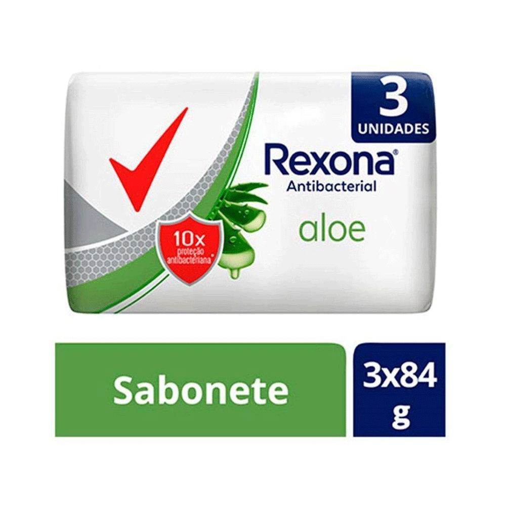 Ficha técnica e caractérísticas do produto Kit Sabonete Antibacteriano Aloe Rexona 3Unidades 84g