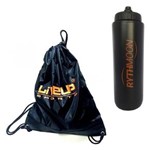 Ficha técnica e caractérísticas do produto Kit Sacola GymSack Sports Bag Liveup Laranja + Squeeze Automático 1lt
