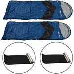 Ficha técnica e caractérísticas do produto Kit 2 Sacos de Dormir Azul e Preto Viper + 2 Isolantes Térmicos em E.V.A Aluminizado