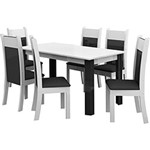 Ficha técnica e caractérísticas do produto Kit Sala 1 Mesa e 4 Cadeiras Verona Branco / Preto - Madesa