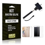Ficha técnica e caractérísticas do produto Kit Selfie Samsung J5 Prime Bastão Selfie + Capa Tpu + Película de Vidro -ArmyShield