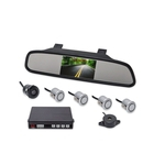 Ficha técnica e caractérísticas do produto Kit Sensor De Estacionamento Retrovisor LCD Camera Ré Prata