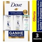 Ficha técnica e caractérísticas do produto Kit Shampoo + Condicionador Dove Reconstrução Completa Grátis Shampoo a Seco Dove Care On Day 2