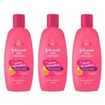Ficha técnica e caractérísticas do produto Kit Shampoo Johnsons Baby Gotas de Brilho 200ml 3 Unidades