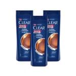 Ficha técnica e caractérísticas do produto Kit 3 Shampoos Anticaspa Clear Men Controle da Queda 200ml - Leve 03 Pague 02
