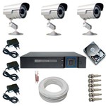 Ficha técnica e caractérísticas do produto Kit Sistema de Monitoramento Completo 3 Câmeras Segurança Infravermelho HD 250 GB