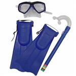 Ficha técnica e caractérísticas do produto Kit Snorkel com Máscara Ajustável e Nadadeiras Lente Acrílica Sortido - Bel Lazer