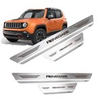 Ficha técnica e caractérísticas do produto Kit Soleira Porta em Aço Inox Escovado Jeep Novo Renegade