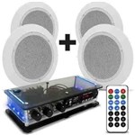 Kit Som Ambiente Amplificador Bluetooth + 2 Arandelas Gesso - Orion