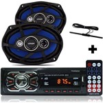 Ficha técnica e caractérísticas do produto Kit Som Radio Mp3 Bluetooth + Auto Falante 6x9 200w+antena